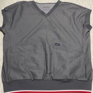 Mediclo FYSEL Lanai‎ ‎Rib Band Scrub Top, heather grey, size S